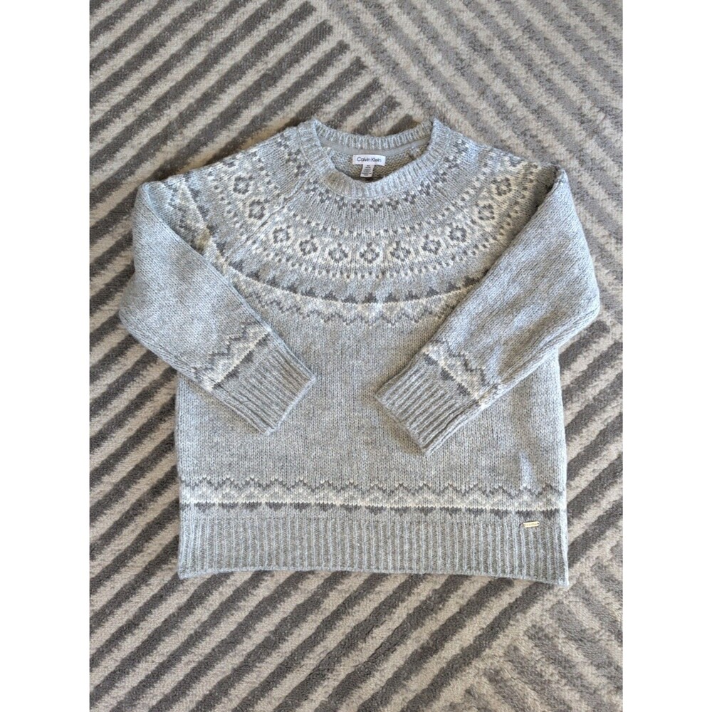 Calvin Klein Knit Gray Wool Blend Sweater M